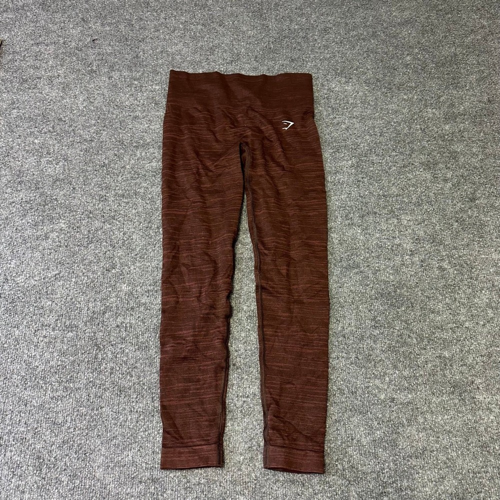 Gymshark Leggings Womens Size XS Brown Marl Seamless High Waisted Athletic Yoga